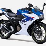 ジクサーSF250のトリトンブルーメタリック／パールグレッシャーホワイトカラー