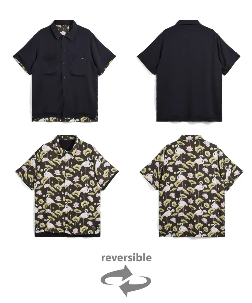 タイオン「リバーシブル アロハシャツ-ハーフスリーブ」￥11,800