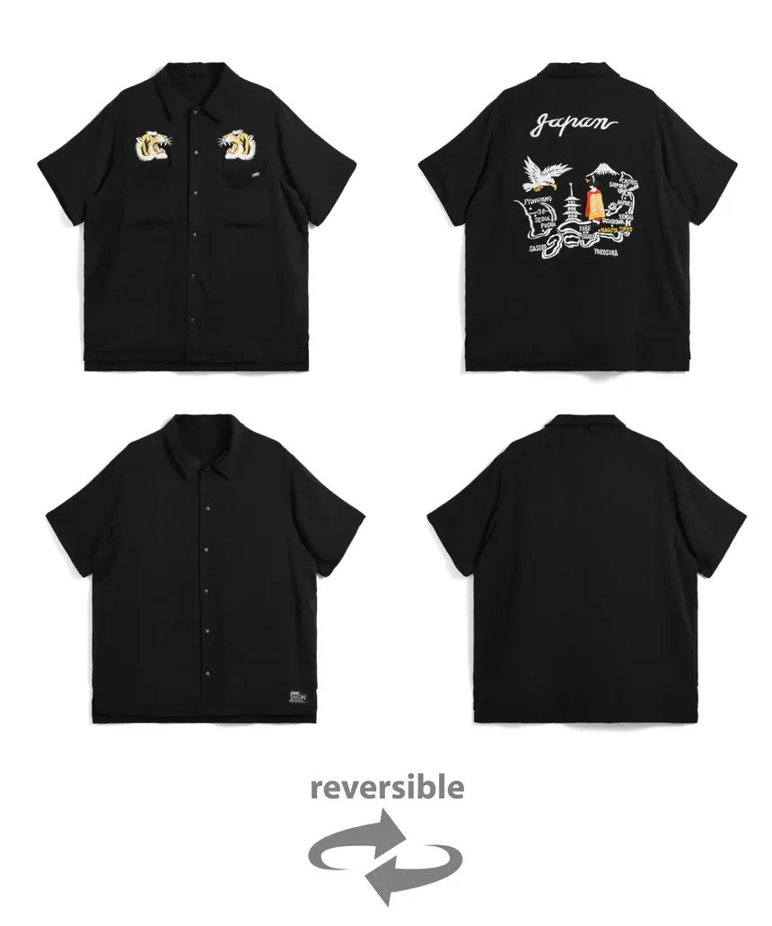 タイオン「リバーシブル スカシャツ-ハーフスリーブ」￥11,800