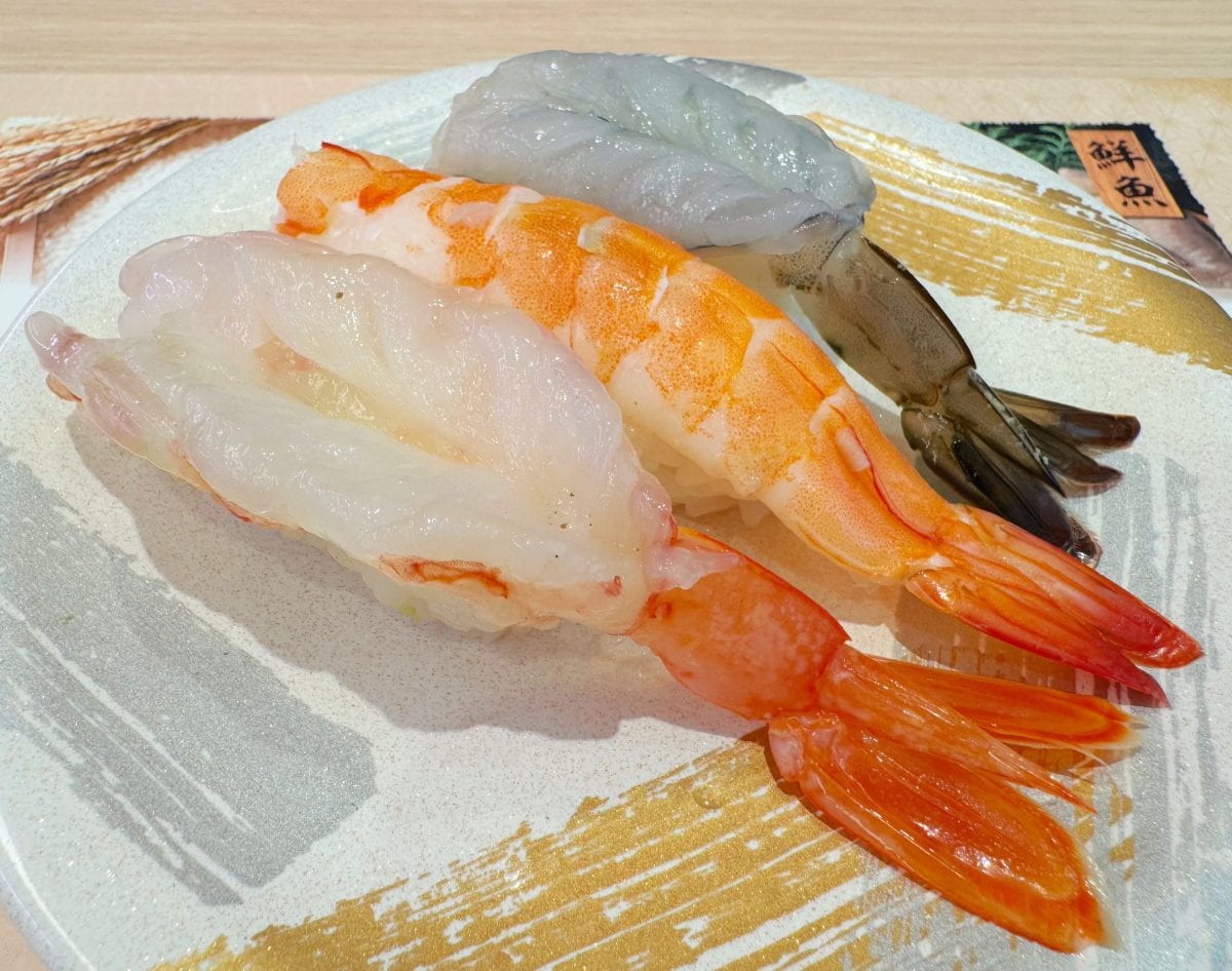 えび食べ比べ三貫盛り