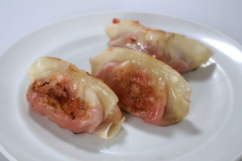 焼いてみるとピンク色はさらに顕著に
