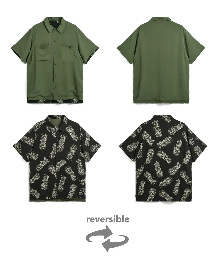 タイオン「リバーシブル アロハシャツ-ハーフスリーブ」￥11,800