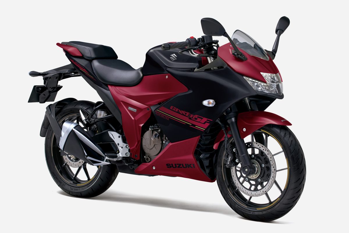 ジクサーSF250のマットボルドーレッドメタリック／マットブラックメタリックNo.2カラー