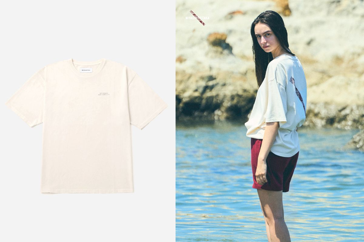 サタデーズ ニューヨークシティ×ミヤギヒデタカ「Bandana Slash T-Shirt」￥11,000