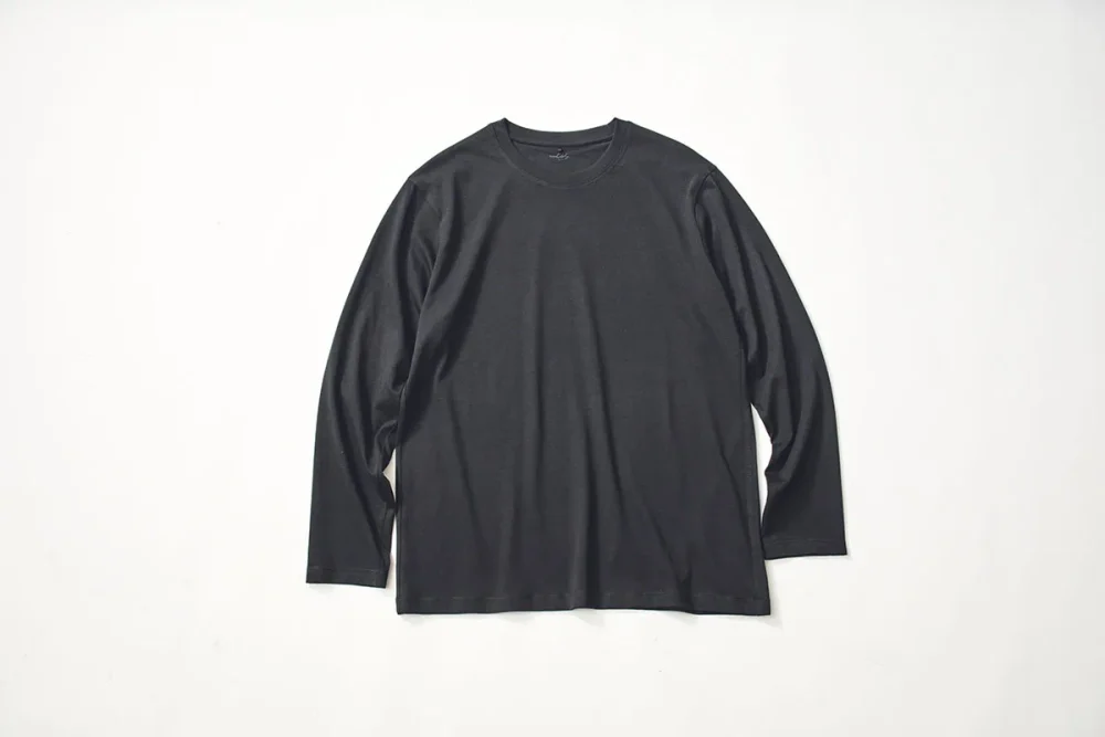 ワークマン スーピマシルケットコットン長袖Ｔシャツ ブラック
