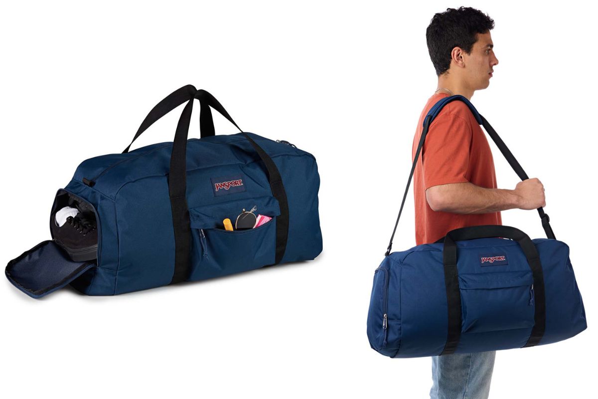 ジャンスポーツ「ウィークエンダー ラージ ダッフル」￥10,450／H30.5×W62.5×D25.5㎝／60ℓ／0.5㎏