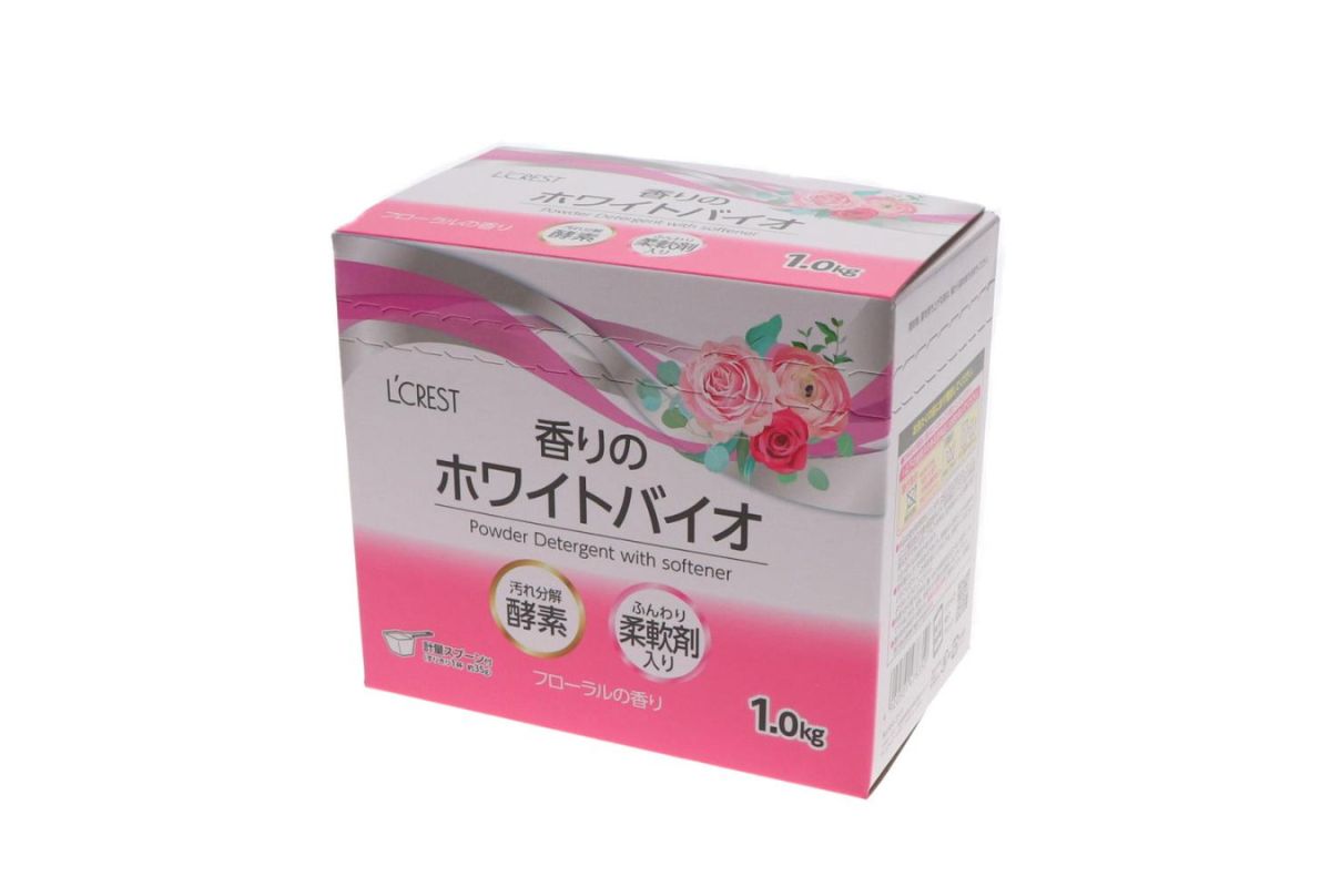 ルクレスト「香りのホワイトバイオ」本体（1㎏）￥228、詰替え（0.9㎏）￥178