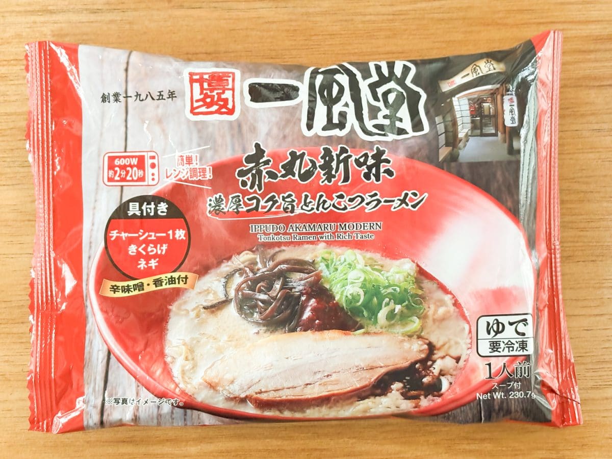 「博多一風堂赤丸新味濃厚コクとんこつラーメン」は税込購入価格462円