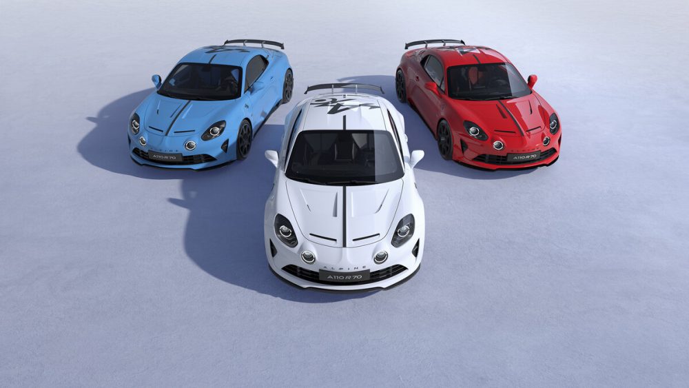 「アルピーヌ A110 R 70 ブルー ブラン ルージュ」は赤、白、青のトリコロールカラーにこだわった限定車