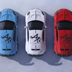 ルーフはカーボン地を残して70周年ロゴが描かれている