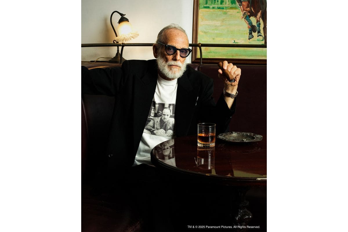 ショット×ゴッドファーザー「ドン・コルレオーネ Tシャツ」￥13,200／3色展開（ブラック、グレー、ホワイト）