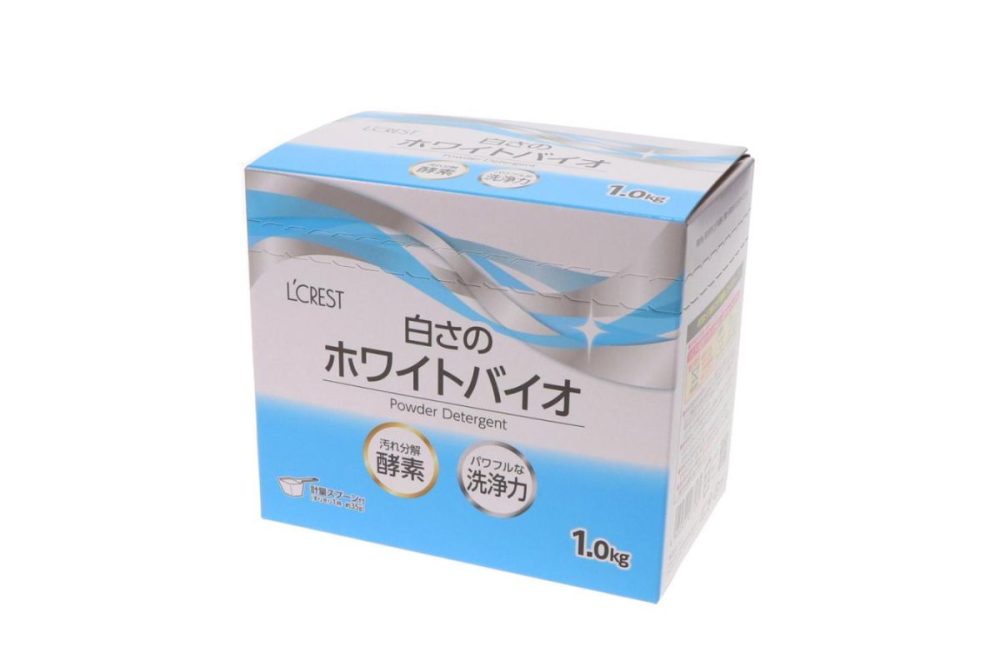 ルクレスト「白さのホワイトバイオ」本体（1㎏）￥228、詰替え（0.9㎏）￥178