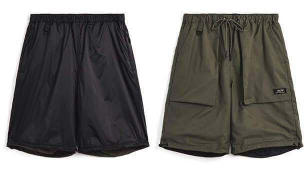 タイオン
ノンダウン マウンテン リバーシブル ショーツ　「ブラック×ダークオリーブ」
