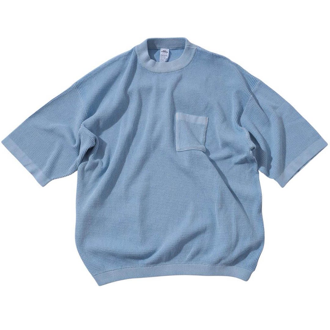 ヘルスニット「コットンニット クルーポケット」￥13,200／サックス