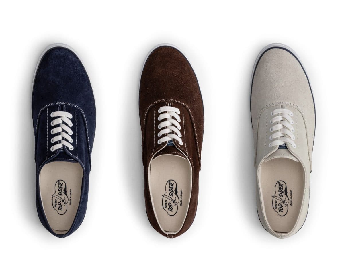 スペリー「CLASSIC CVO JM SUEDE UNISEX SNEAKER」各￥27,500／3色展開（ネイビー、ココア、オフホワイト）／8月28日発売