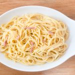 濃厚カルボナーラは麺とソースと絡めてみると濃厚なのにジューシー！