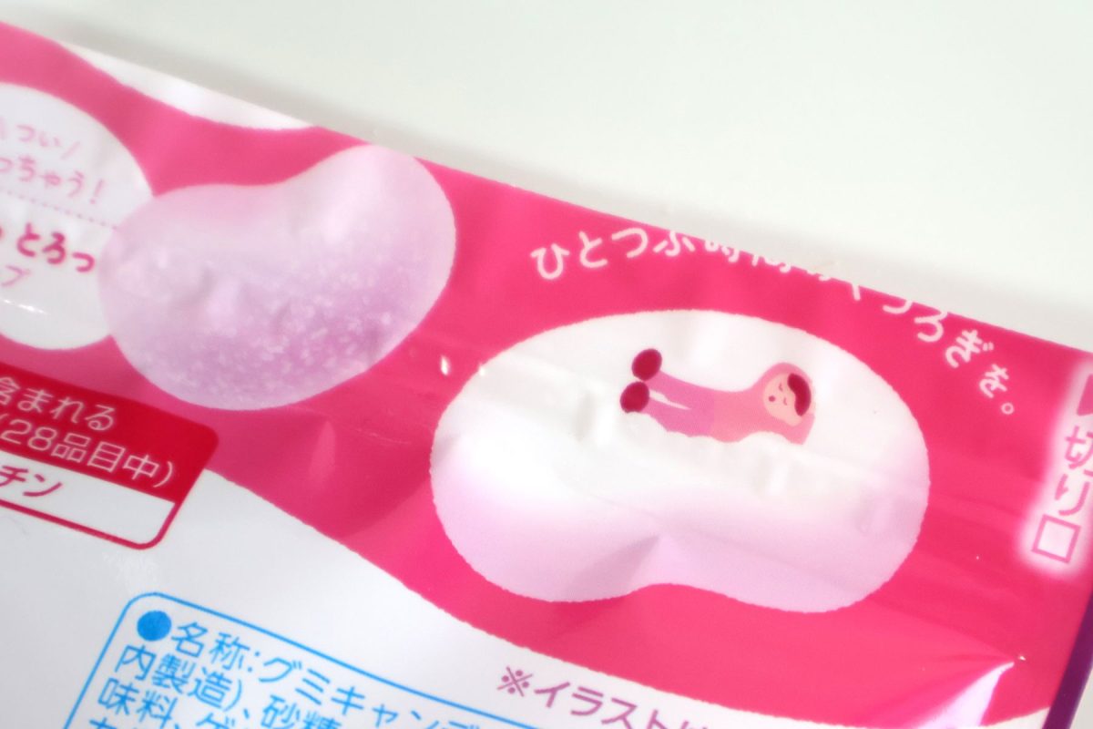 パッケージ裏面のこの絵がまさに食感を表現