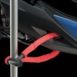 フレームと他の構造物を市販のチェーンロックで連結可能な防犯対策にも効果的なセキュリティゲート