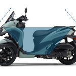 「トリシティ300」の逆台形のサイドシルエットや水平基調を採り入れたフォルムも追求