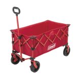 コールマン「アウトドアワゴンNX（レッド）」￥15,800／使用時約104×51×98（h）㎝、収納時約26×40×62（h）㎝、 荷台約83×42×33（h）㎝／耐荷重100㎏／重量約9.3㎏