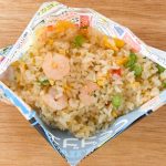 「エビピラフ」の電子レンジ加温時間は500wで約3分30秒、600wで約3分