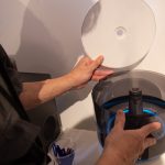 給水はまるで超音波式のようにヤケドの心配もないのです