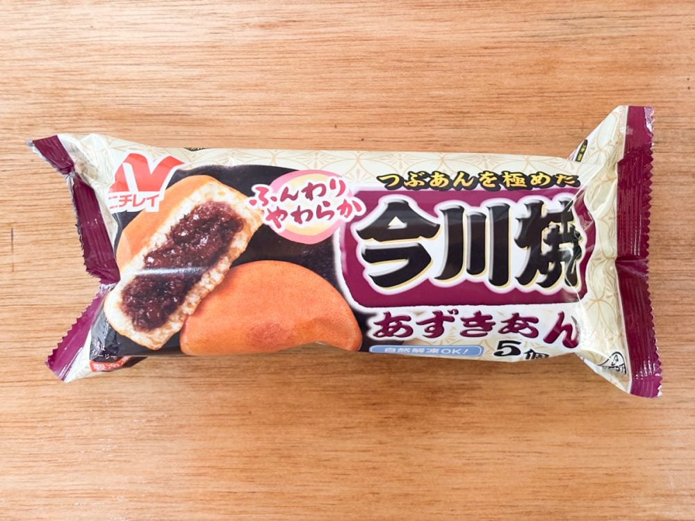 今川焼きの定番中の定番、あずきあんは5個入りで購入価格税込322円です