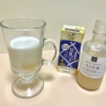 甘酒と豆乳を1対1で割れば“桃豆乳ラテ”に