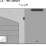 厚みを抑えたスリムなシルエットながら、A4用紙が入るL字型ポケットや薄いA5ノートも入る幅広ポケットが2段、名刺サイズのポケット2つ、ペンホルダーを搭載し、ビジネスシーンの頼もしいパートナーとして活躍