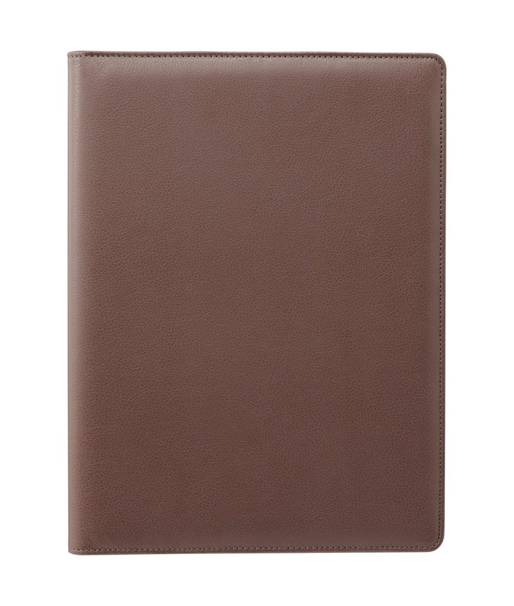 プラス「PU合成皮革クリップファイル」￥1,705／外寸縦320×横490㎜／480ｇ／ブラウン