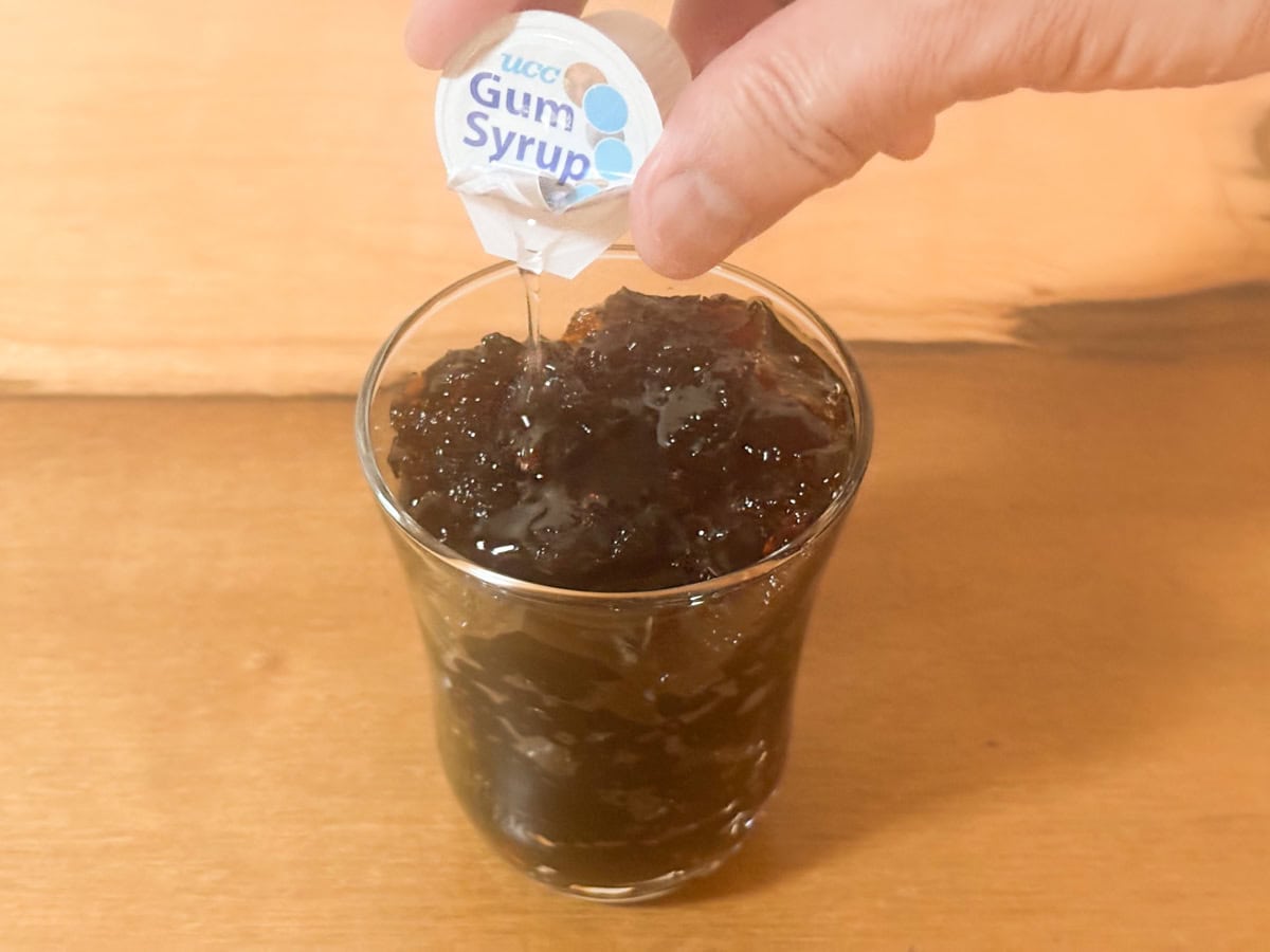 無糖コーヒーで作ると、お好みに応じてガムシロップを加える必要がありそうです