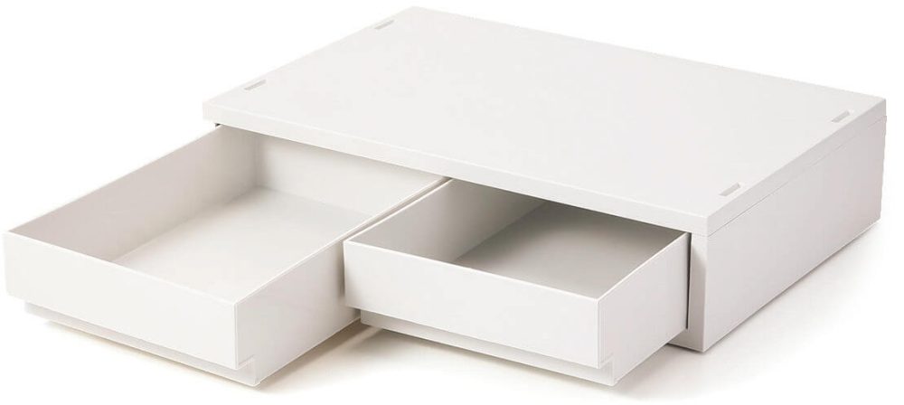 ポリプロピレン 小物収納ケース ワイド 小 引出2個 ホワイトグレー ￥1,490