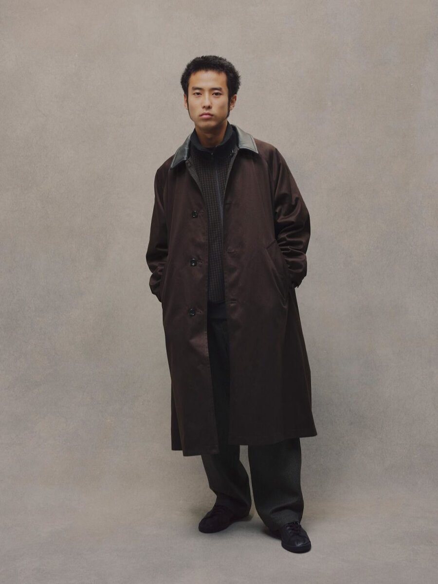 メンズビギ「COTTON TWILL × WOOL HOUND'S TOOTH REVERSIBLE COAT」￥88,000