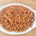 「トマト＆チーズパスタ」は、フリッジの溝に濃厚なソースがよく絡みます