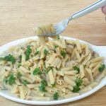 「きのこのクリームパスタ」は具材のきのこが細かすぎるのがちょっと残念ですが、ポルチーニの香りがしっかり香る濃厚クリームです