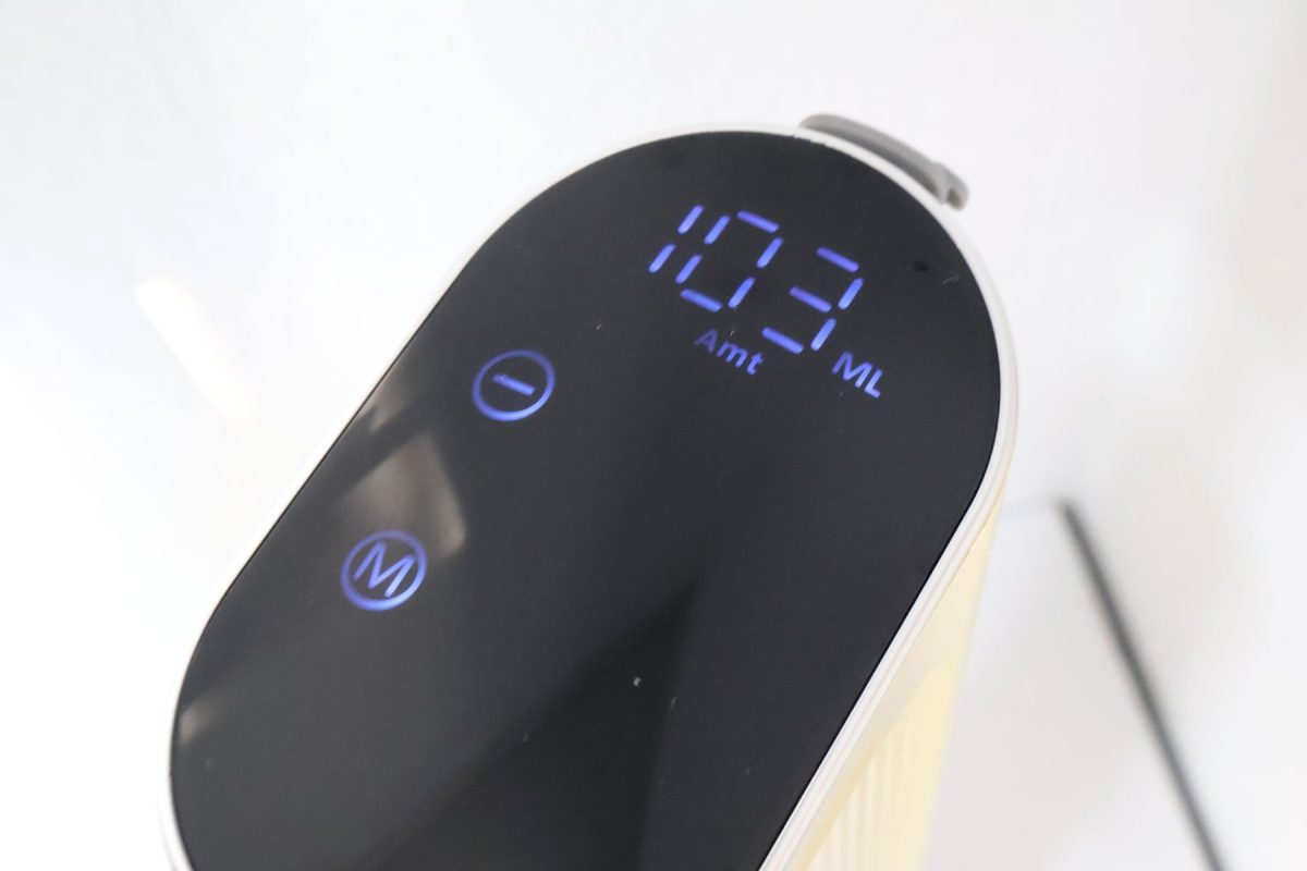 、Mボタンを押すとここまでどれだけ飲んだかを確認できる