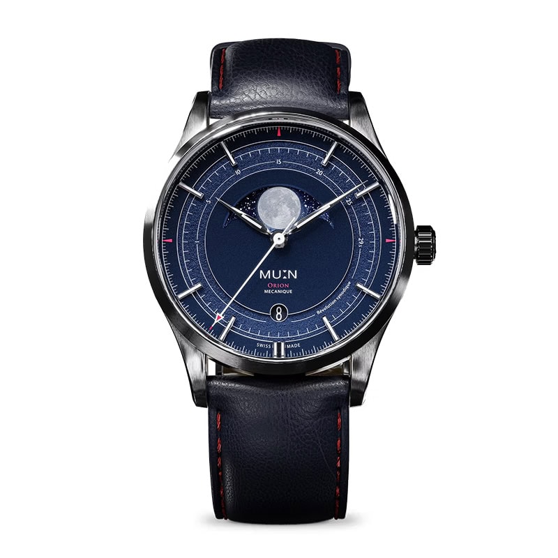 MU:N「オリオン ブルー リミテッドエディション」￥330,000／手巻／38㎜径／パワーリザーブは約41時間／10気圧防水／世界限定200本
