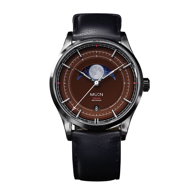 MU:N「オリオン」￥308,000／手巻／38㎜径／パワーリザーブは約41時間／10気圧防水