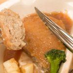 「和風おろしハンバーグ&香味醤油スパゲティ」のハンバーグは、ちょっとつくねのようです