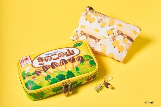 【公式サイトですでに完売も】再現度ヤバすぎる「明治 きのこの山」がポーチになった！豪華3点セット付録が登場します