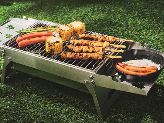炭火でBBQもできる