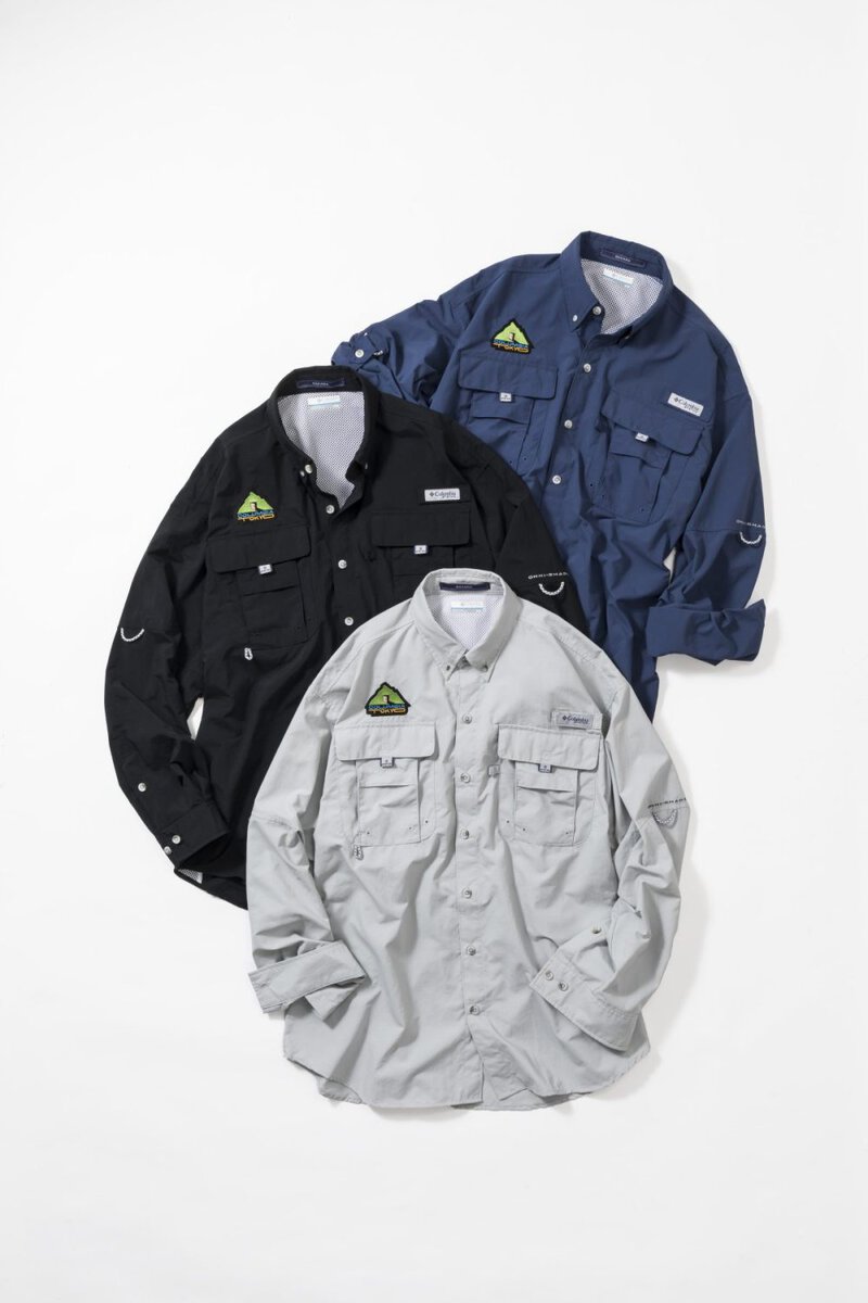 コロンビア「バハマ II ロングスリーブシャツ」各￥9,350／3色展開（ブラック、クールグレー、カーボン）