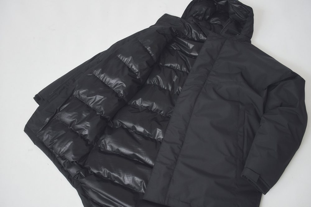 裏地にはキルティングによって中綿を適所に封入