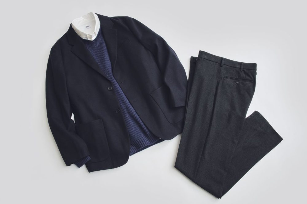 上はパッチポケットのジャケットやブレザーなど、下はウールやコーデュロイ素材のチェック系も合いそう