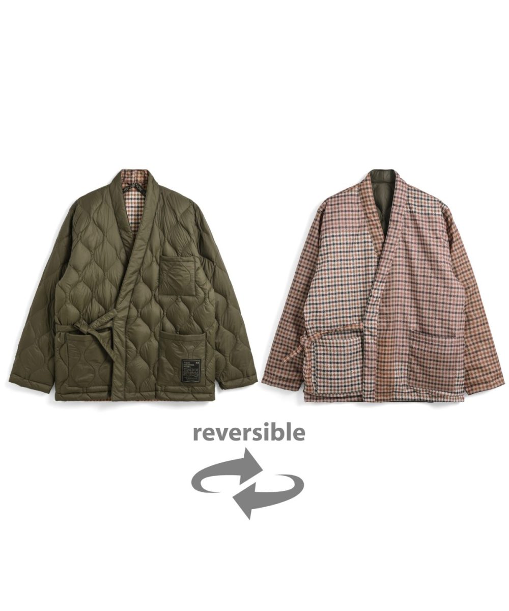 タイオン×ユニバーサルワークス「リバーシブル 袢纏ダウンジャケット（UW-TA-R101KJ）」￥25,960