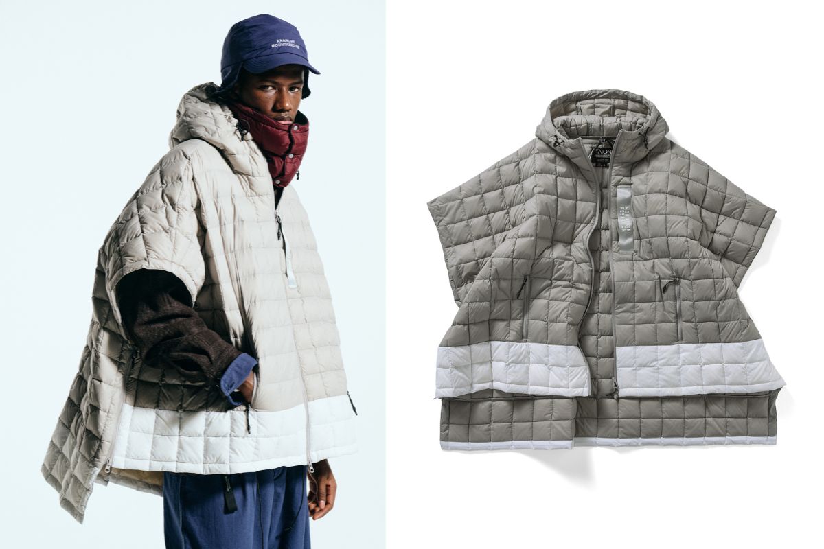 タイオン×マウンテンリサーチ「MR-TA-106ZPC-WHL_Down Poncho 」￥22,000