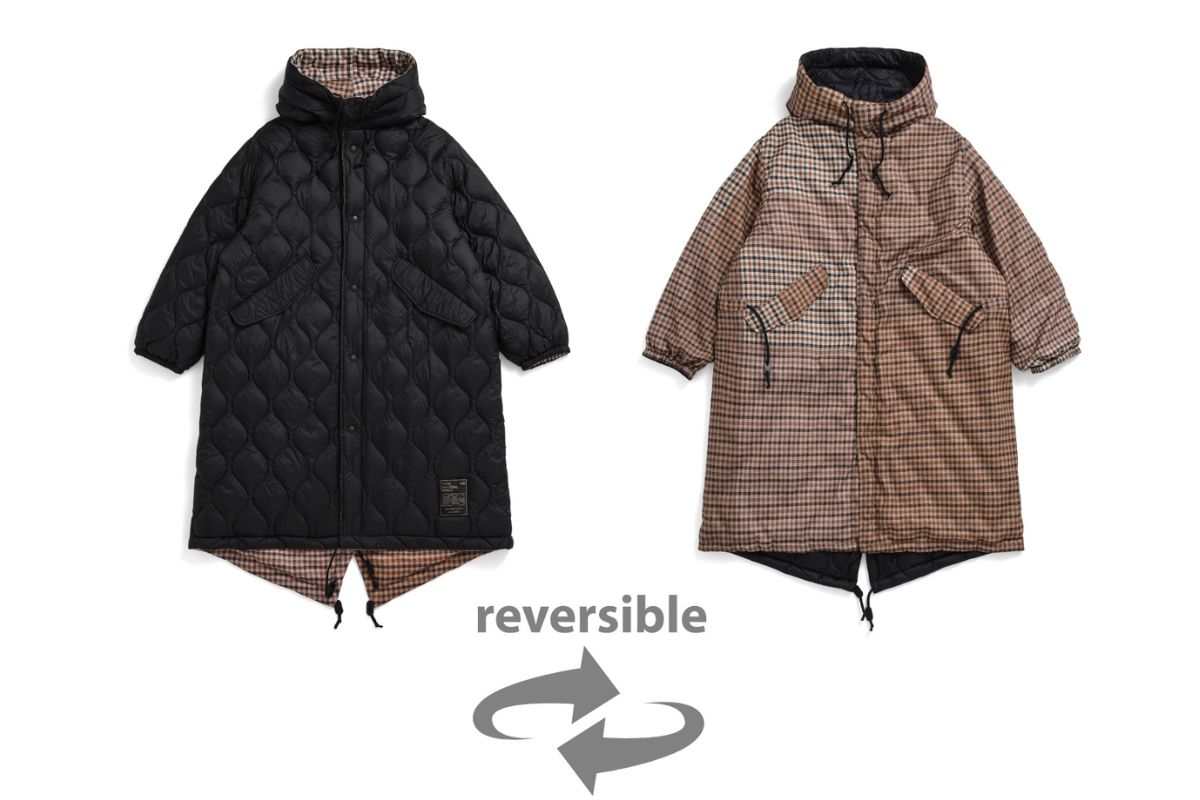 タイオン×ユニバーサルワークス「リバーシブル ダウンモッズコート（UW-TA-R106MJ）」￥39,600