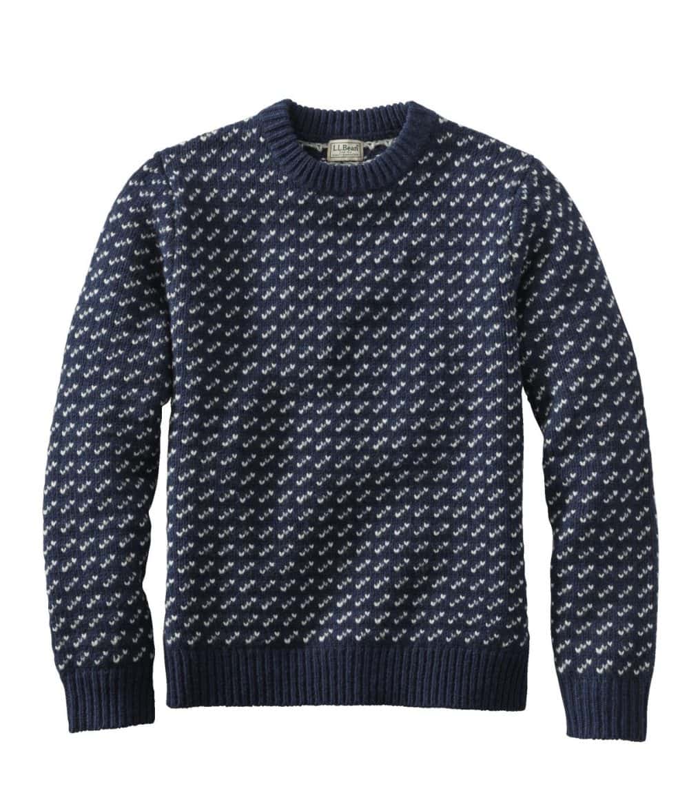 L.L.Bean「ビーンズ・クラシック・ラグ・ウール・セーター、クルーネックバーズアイ MEN'S」￥18,700