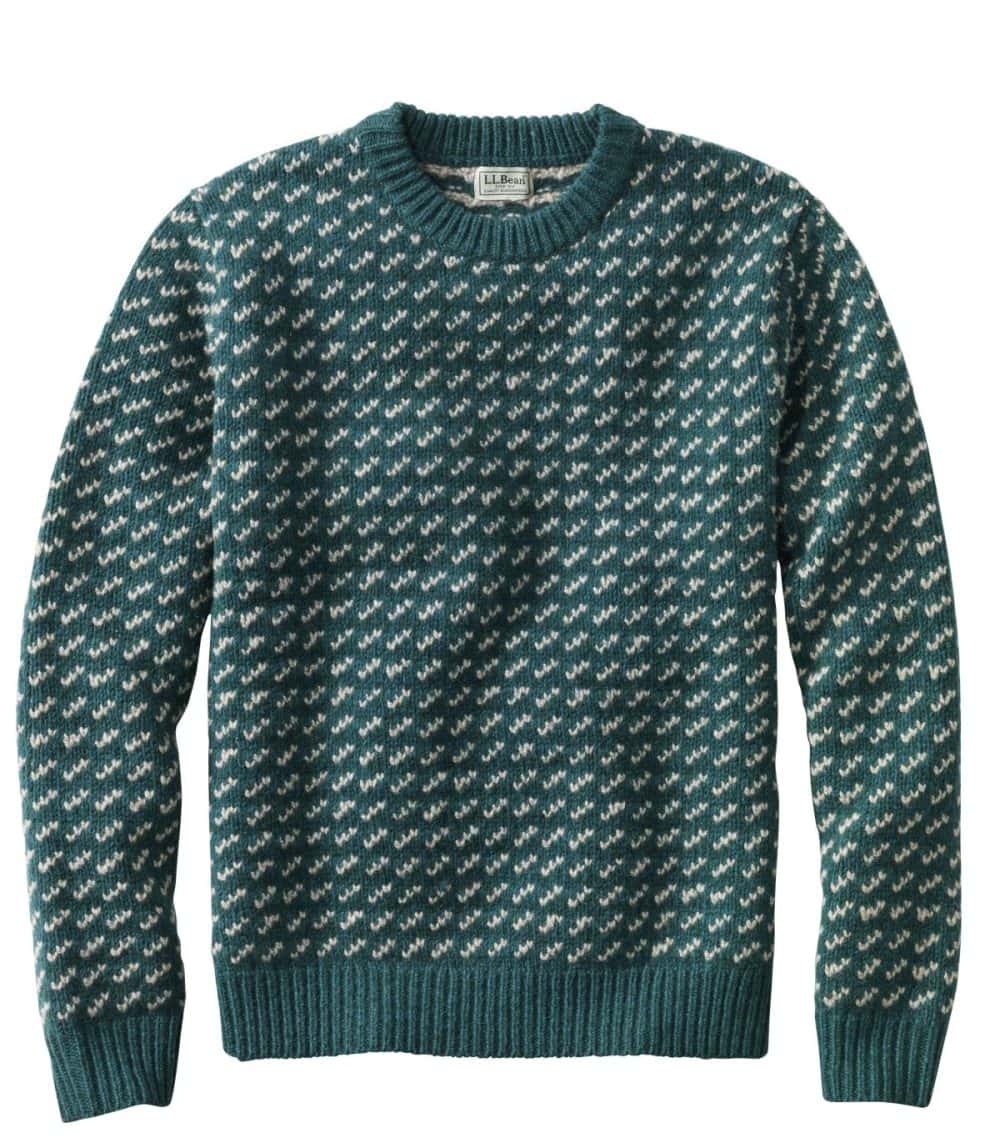 L.L.Bean「ビーンズ・クラシック・ラグ・ウール・セーター、クルーネックバーズアイ MEN'S」￥18,700
