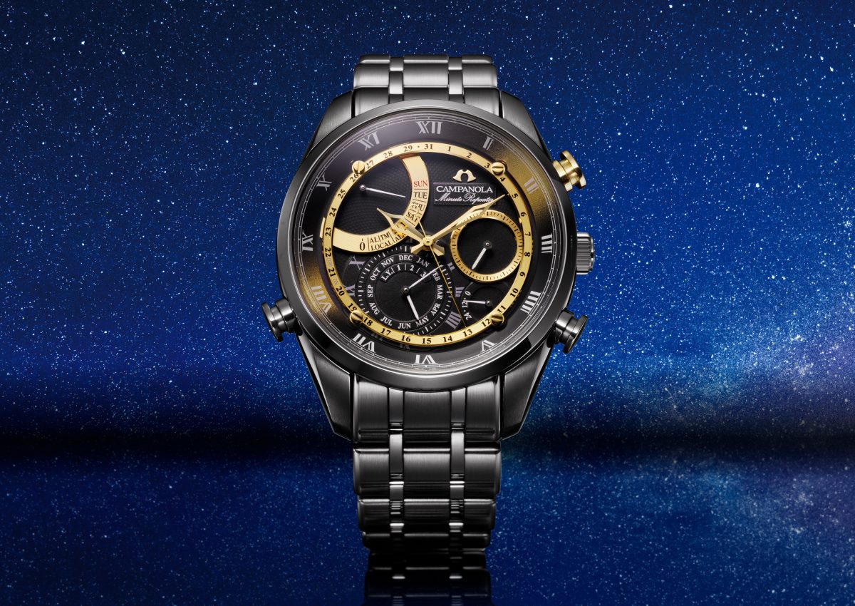 カンパノラ「25周年記念モデル 星響 ミニッツリピーター(AH7064-52E)」¥451,000/クオーツ/42.5㎜径/⽇常生活用防水/限定250本※12月4日発売